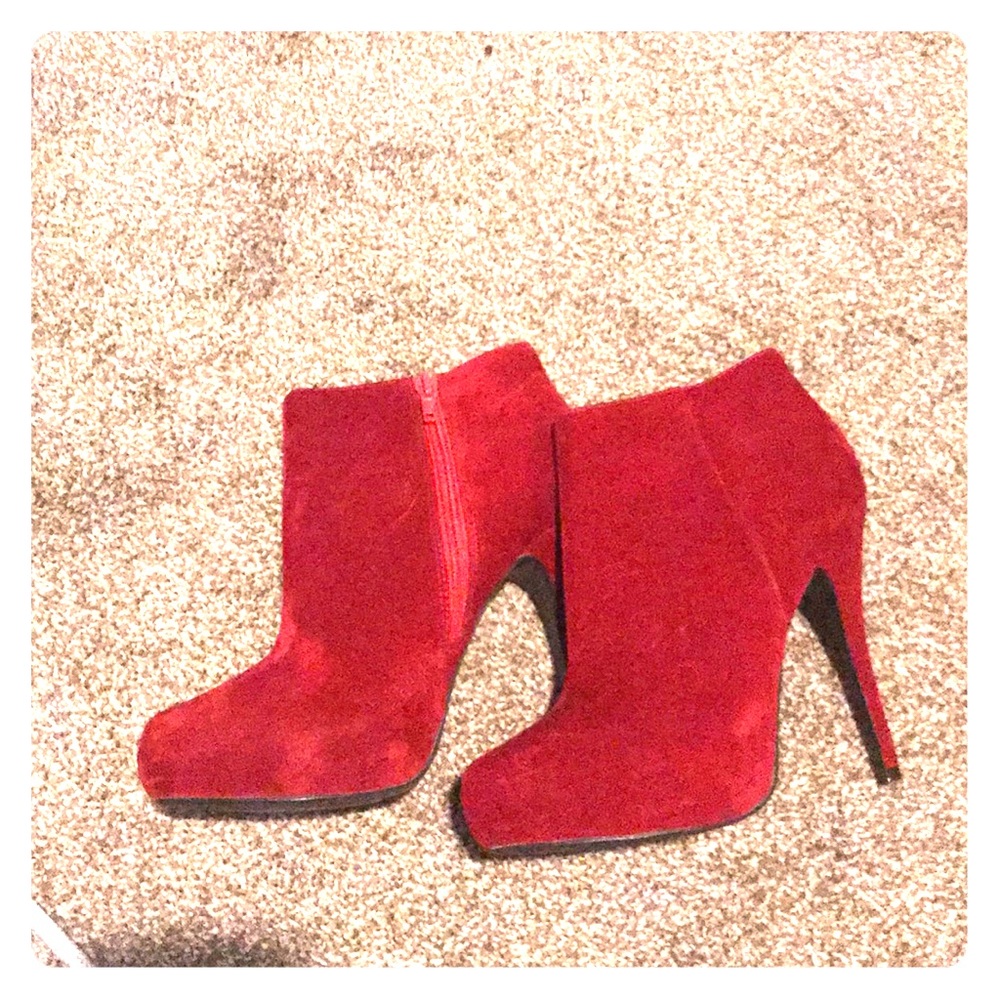 Red Ankle high boots